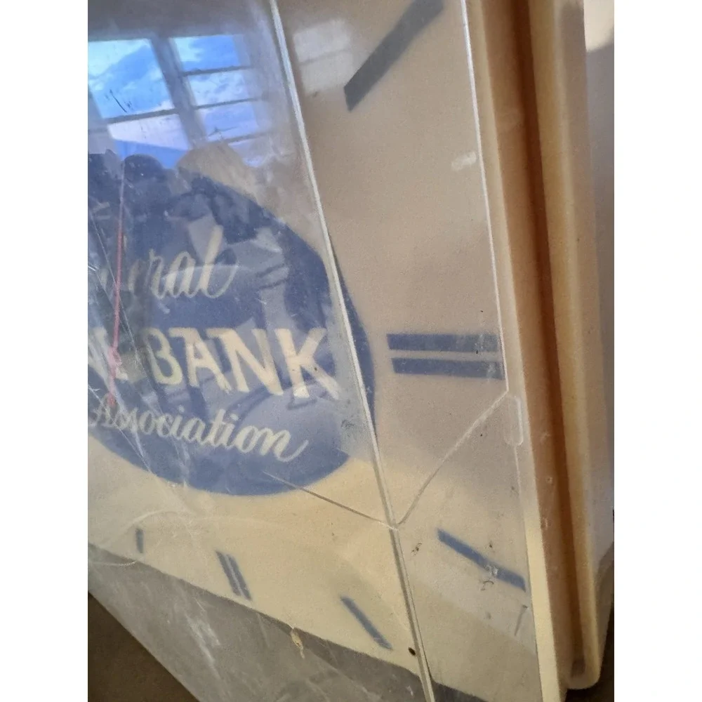 Federal Landbank Association Clock Light Up Vintage Advertisement VTG *FLAWS*
